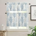 thumbnail image 2 of Blue Grey Coral Coastal Kitchen Curtains Set Short Half Curtains 36 Inches Length, Summer Beach Seaside Nautical Rod Pocket Window Treatment Bedroom Tiers and Valance Set for Cafe Bathroom, 2 of 6
