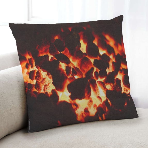 Ahgly Company Earth Volcano Indoor Throw Pillow, 18 inch by 18 inch