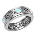 thumbnail image 1 of Wedding Bands for Men 8 MM Aquamarine 14K White Gold 0.75 CTW, 1 of 5