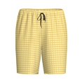 thumbnail image 4 of Wukai Yellow Gingham Men’s Short Pajama Pants With Pockets Soft Sleep Pj Shorts for Men-XX-Large, 4 of 6