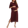 thumbnail image 4 of Lucakuins Camisón para Mujer, Manga Corta con Cremallera Abertura Camisón Largo Ropa de Dormir Loungewear Lucakuins moda, 4 of 6