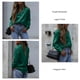 thumbnail image 4 of Blusa De Manga Larga, Elegantes Camisas De Manga Larga, Ajuste Holgado, Dobladillo Irregular, Cuello De Solapa De Un Solo Pecho Para Oficina Para Mujer ANGGREK Otros, 4 of 6
