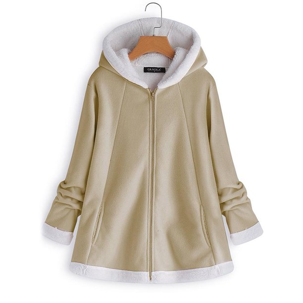 Chaqueta De Felpa De Otoño Invierno A La Moda Para Mujer, Abrigo De Costura Holgado De Manga Larga Para Mujer Likrtyny Mujer
