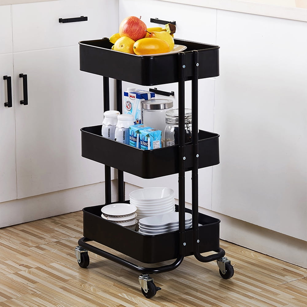 Topcobe 3Tier Home Kitchen Storage Utility Cart, Rolling Utility Cart