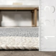 thumbnail image 2 of nuLOOM Indoor/Outdoor Braided Solid Border Delaine Area Rug, 2' 6" x 8', Oval, Delaine Grey, 2 of 6