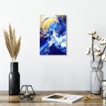 thumbnail image 2 of Elephant Stock Golden Blue Wall Art - Vertical Canvas Wall Art - Living Room Wall Decor - Abstract Canvas - Blue And Yellow Decor - 8" x 12", 2 of 8