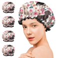 thumbnail image 7 of Shower Caps,Dachshund and Flower Waterproof Shower Cap for Women 4 Pieces,Double Reusable Hair Cover for Shower PEVA Elastic Stretch Hem, 7 of 7
