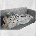 thumbnail image 5 of Music Soft Flannel Fleece Throw Blanket, Tree with Musical Notes and Birds on Branch Happy Jolly Celebrating Playful Style, Cozy Plush for Indoor and Outdoor Use, 70" x 90", Multicolor, by Ambesonne, 5 of 5