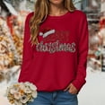 thumbnail image 2 of idosla Womens Christmas Sweatshirt Christmas Tree Graphic Long Sleeve Shirts Xmas Holiday Pullover Tops Blouse (Red, M), 2 of 5