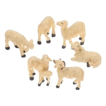 SWETRACE Miniature Sheep Figures Resin Beige 6Pcs Garden Lawn Ornament for Families