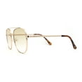thumbnail image 2 of Double Bridge Rectangular Officer Color Gradient Metal Sunglasses Gold Beige, 2 of 4