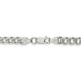 thumbnail image 4 of Solid 925 Sterling Silver 7mm Pav_ Cuban Curb Chain Necklace 18" - with Secure Lobster Lock Clasp, 4 of 5