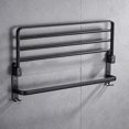thumbnail image 2 of Accesorios de baño, toallero de 60 cm, toallero plegable montado en la pared, estante de almacenamiento para baño con barras y ganchos, toallero para baño cocina Ho, 2 of 5