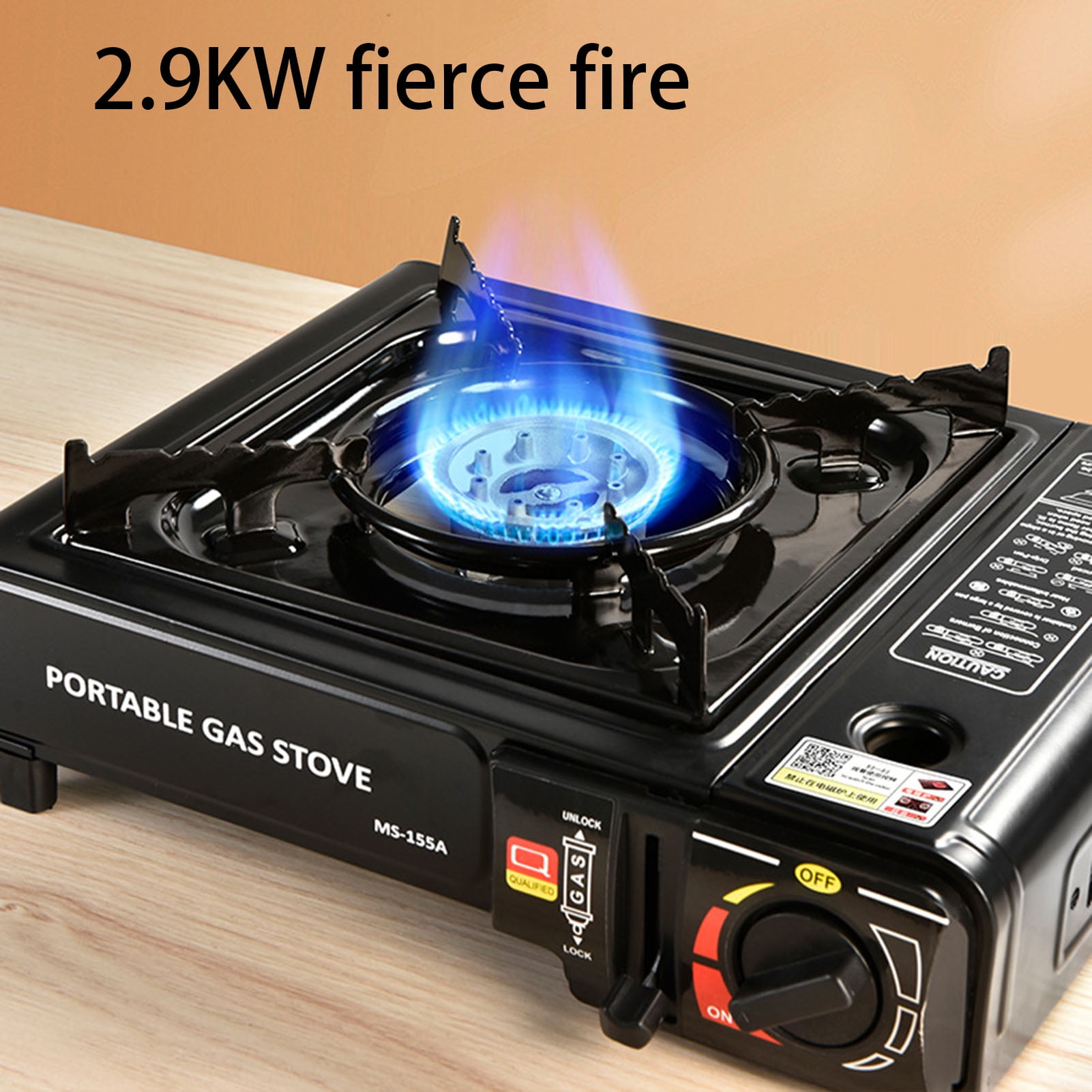Opolski Camping Stove Automatic Ignition Large Firepower Windproof Energy Saving Alloy Dual-use Portable Gas Stove Camping Supply B