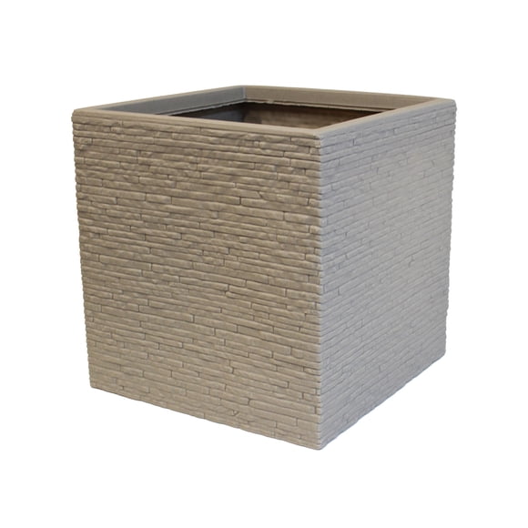 Jardinera Cuadrada Efecto Ladrillo Gris claro AGBOX | Resistente y Estilizada | Ideal para Jardines, Terrazas e Interiores | Diseño Decorativo y Funcional