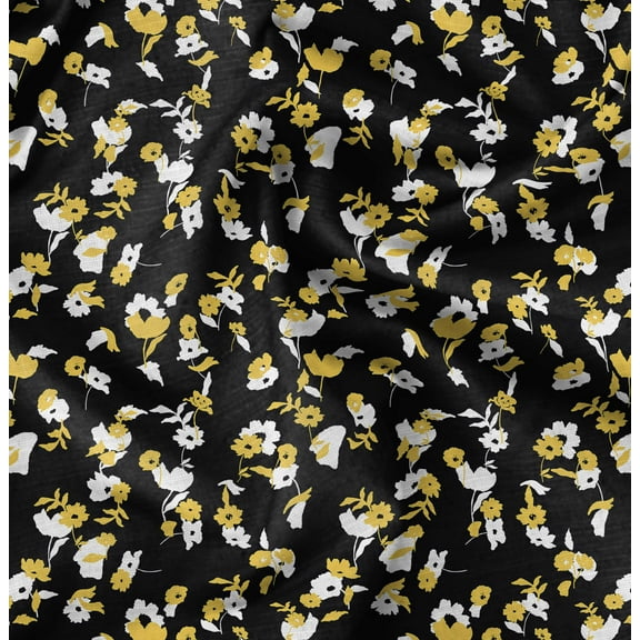 Soimoi Black Fabric - By the Yard - 42 Inch Wide - Florals Print Fabric - Elegant and Timeless Patterns for Fashion and Home Decor Printed Fabric