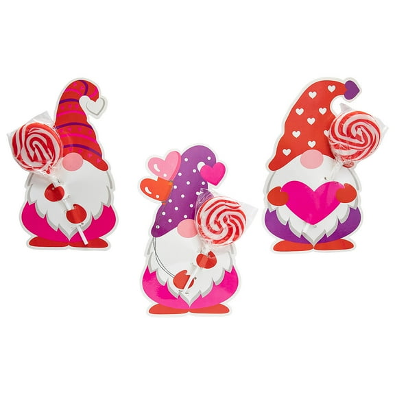 Fun Express Lollipop & Gnome Valentine Exchanges with Card for 24