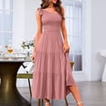 thumbnail image 2 of Prolriy Robes Printemps Été pour Femmes 2025 Robe Maxi d'Été pour Femmes Robe Longue Sans Manches à une Épaule Ourlet à Volants Robe Fluide Robes d'Été pour Femmes, Robes Roses pour Femmes, 2 of 8
