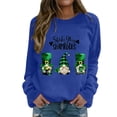 thumbnail image 1 of Bmisegm Sweat à Capuche Décontracté pour Femmes, Col Rond avec Manches, Imprimé Partiel de Quatre Feuilles, Bleu TG, 1 of 4