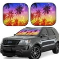 thumbnail image 2 of Picia Palm Trees at Sunset 2 Piece Car Windshield Sun Shade Foldable | Foldable Sun Shield for Front Window Blocks UV Rays and Keeps Your Vehicle Cool-Small, 2 of 7