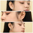 thumbnail image 5 of JeenMata Multiple 3 pcs Geometric & Round Stud Earrings Set in White Gold Plated, 5 of 6
