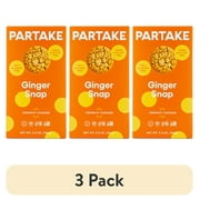 (3 pack) Partake Foods Vegan & Gluten-Free Crunchy Ginger Snap Cookies, Shelf-Stable, 5.5 oz