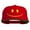 Red, variant on Big Smile Face Embroidered Flat Bill Cap - Red OSFM