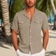 thumbnail image 1 of pstuiky camiseta de hombre, Camisa casual de manga corta para hombre, estilo bolos vintage, estilo playero cubano, con botones, para verano camisas casuales para hombre xxl, 1 of 6