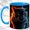 Blue, variant on Flame Frost Big Cat Coffee Mug, Dark Fantasy Mug, Ceramic 11 oz