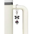 thumbnail image 3 of Delight Jewelry Silvertone Hot Pink Dots on Black Spinner - Silvertone Black Bow Charm Accessory for Tumblers and Thermal Cups, 3 of 4