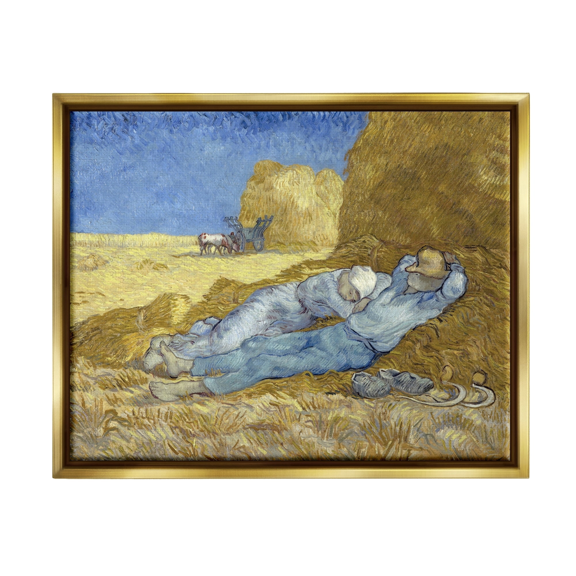 Stupell Industries The Siesta Vincent van Gogh Classic Painting Painting Metallic Gold Floating Framed Canvas Print Wall Art, Design by one1000paintings