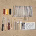 thumbnail image 3 of Kit de herramientas manuales para manualidades de cuero, 48 Uds., para coser, punzonar, tallar trabajos, 3 of 14