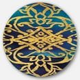 thumbnail image 1 of Designart 'metallic Glam Indigo Form II' Glam Metal Circle Wall Art, 1 of 3