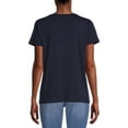 thumbnail image 4 of Time and Tru Women's Short Sleeve V-Neck Tee, 2-Pack, 4 of 5