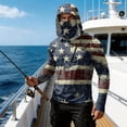 thumbnail image 4 of Men's UPF 50+ UV Protection Long Sleeve Sun Hoodie US Flag Print 1776-2026 250 Anniversary Workout Fishing Hiking Sports, 4 of 4