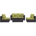 thumbnail image 3 of Modway Convene 5 Piece Outdoor Patio Sectional Set in Espresso Peridot, 3 of 5