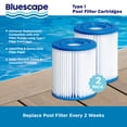 thumbnail image 3 of (2 pack) Bluescape Type I Pool Filter Cartridge 2-Pack, White, Adults, 3 of 8