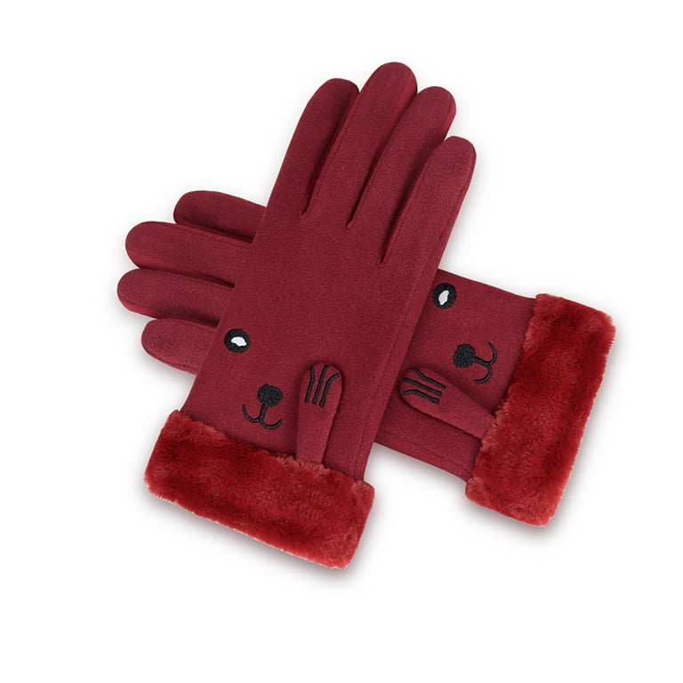 Red winter gloves sales womens