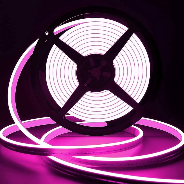 Tira de luces LED Rosa 12v Luces de cadena de neón al aire libre 5m Cuerda de luz de neón flexible Luz de neón LED de silicona impermeable Resistente al calor para decoración del hogar