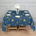 thumbnail image 3 of Blue Sun Moon Star Pattern Square Tablecloth,Waterproof Square Table Cover,Wipeable Spillproof Washable Table Cover for Home Kitchen Party Decor 52"x52"(132x132cm), 3 of 6