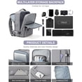 thumbnail image 3 of Mochila Viaje Cabina Avion 40x20x25 Mujer Ryanair Maleta para Cabina de avion Equipaje de Mano 45x36x20 Easyjet Mochila de Senderismo Mochila para Portatil Impermeable hombre con Cargador USB(gris), 3 of 7