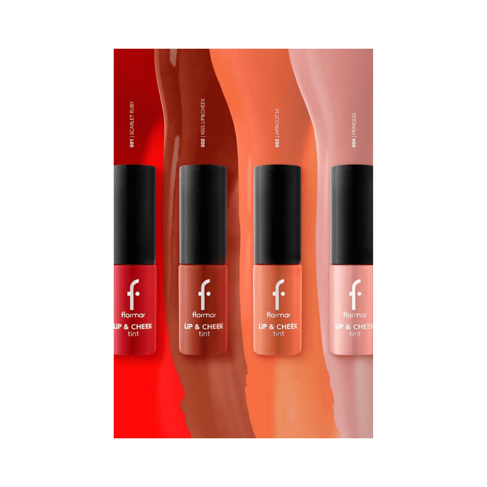 Flormar Lip & Cheek Tint - Matte and Lasting Water Based Liquid Lip/Cheek Tint - 001 Scarlet Ruby