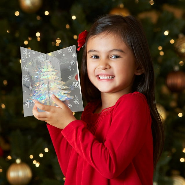 Christmas Gifts Christmas Tree Card, 3 D Glitter Christmas Tree Greeting Card And Envelope, 3 D Christmas Greeting Card, Greeting Card Merry Christmas Card Winter Holiday Christmas Gifts
