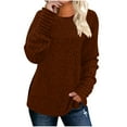 thumbnail image 2 of UQJfacai Long Sleeve Shirts for Women Ribbed Knit Tunic Tops Side Split Loose Fit Dressy Crewneck Pullover Sweaters Fall Clothes, 2 of 7