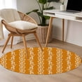 thumbnail image 4 of Small Round Rug 3Ft Washable Non-Slip, Orange Spring Leaves Circle Area Rugs for Living Room Bedroom, Pastoral Botanical Striped Flowers Indoor Floor Mats Carpet Runner for Home Decor, 4 of 8