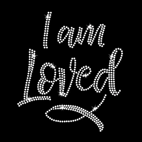 JCS Rhinestones I Am Loved Christian Faith Iron-on Clear Rhinestone Transfer