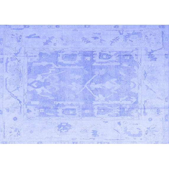Ahgly Company Machine Washable Indoor Rectangle Abstract Blue Modern Area Rugs, 6' x 9'
