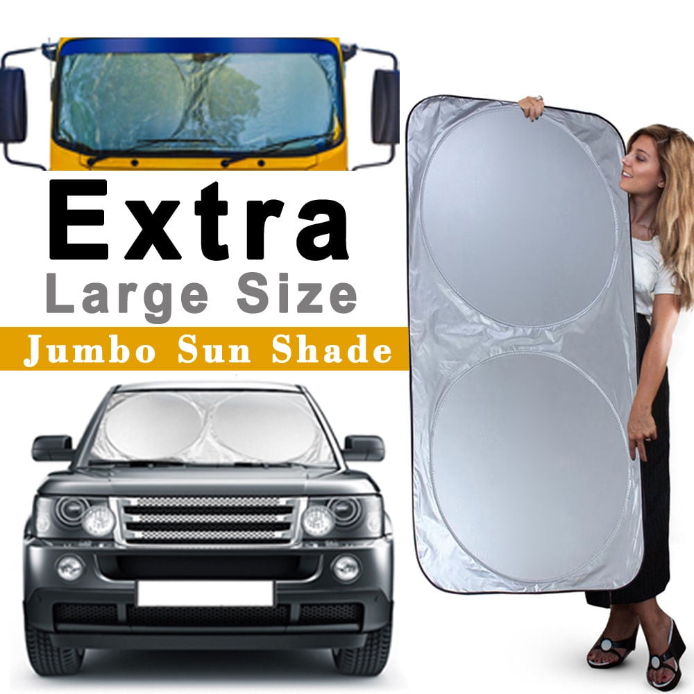 New BLACK Car Truck Suv Van Windshield Folding Accordion Sun Shade Large Size 