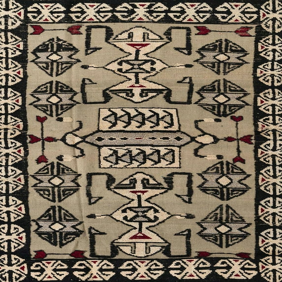 Ahgly Company Indoor Square Abstract Brown Abstract Area Rugs, 7' Square