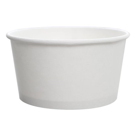 Ice Container Assembly - Karat CKDP24W, 24-Ounce White Paper Cold And Hot Food Storage Container with Plastic Flat Lid, Take-Out Ice-Cream Yogurt Soup Deli Containers with Matching Covers (50)